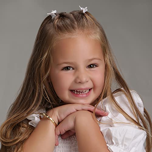Precious Pieces Personalized 14K Gold-Plated Baby Bangle Bracelet Gift for Infant, Toddler, Kids, Teens or Women Bracelet, Custom Jewelry with Engraved Name - style: Etched (Child MED-9 months - 5 years)
