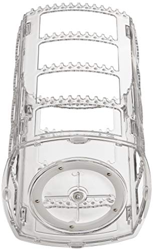 Sooyee 360 Rotating Earring Holder and Jewelry Organizer, Clear | 4 Tiers Earring Storage Display Classic Stand, 156 Holes and 160 Grooves for Necklaces Earrings Piercings - color: Clear