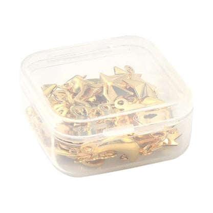 8-64Pcs Silver Goldern Color Heart Pendants Charms 10 Styles Heart Stainless Steel Metal Charms for Jewelry Making Crafting Necklaces Bracelets Earrings Keychains Birthday Gift - color: GoldenA-60 pcs