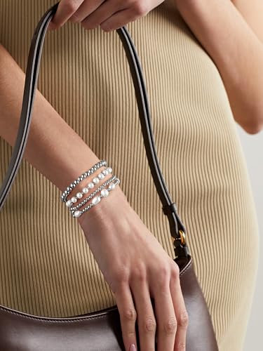 Badu Gold Beaded Bracelets for Women Boho Crystal Multiple Layered Stackable Wrap Bangle Set Paperclip Chain Trendy Jewelry - color: Style-8