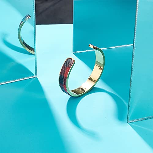 UNICRAFTALE 1pc Cuff Bracelet Blank Grooved Bangles Adjustable Empty Open Bangles for Inlay 50-60mm for Jewelry Making Supplies DIY Gemstone Inlay Crafts Stainless Steel Hair Tie Bracelet - size: 50-60mm