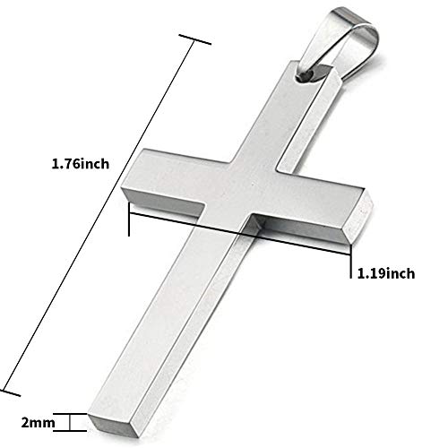 925 Sterling Silver Simple Unisex Mens Cross Pendant Jewelry