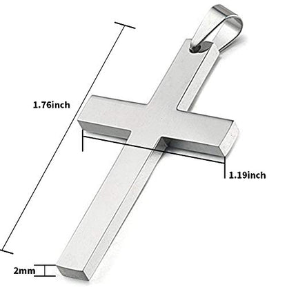 925 Sterling Silver Simple Unisex Mens Cross Pendant Jewelry