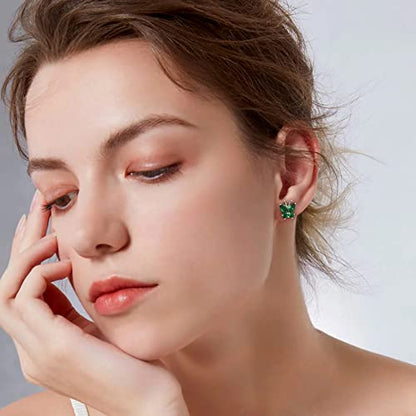 Bestyle Gold Butterfly Earrings for Women, Dainty Cute Birthstone Studs Hypoallergenic Jewelry, Great Birthday Gift - style: 05.May(Emerald)-STUD