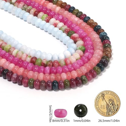Songxi 5x8mm Natural Gold Rutilated Quartz Stone Rondelle Beads, 75PCS Spacer Round Loose Abacus Beads for Jewelry Making, Gemstone for Bracelet Necklace Earrings, Arts and Crafts - color: Gold Rutilated Quartz