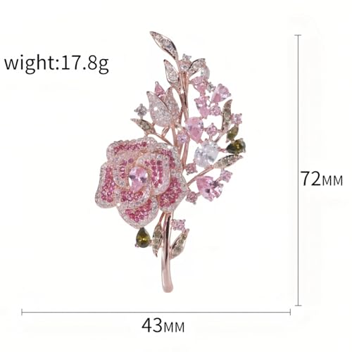 SYWDUDUCLT Fashion Elegant Brooches for Women Brooch, Suitable For Party And Daily Wear On Many Occasions - style: ColouredRose