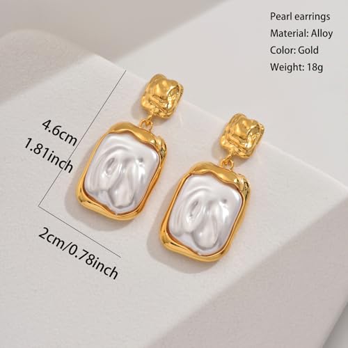 Baroque Pearl Earrings for Women Irregular Pearl Dangle Earrings Vintage Dangle Earring Bridal Wedding Jewelry - style: Style 1