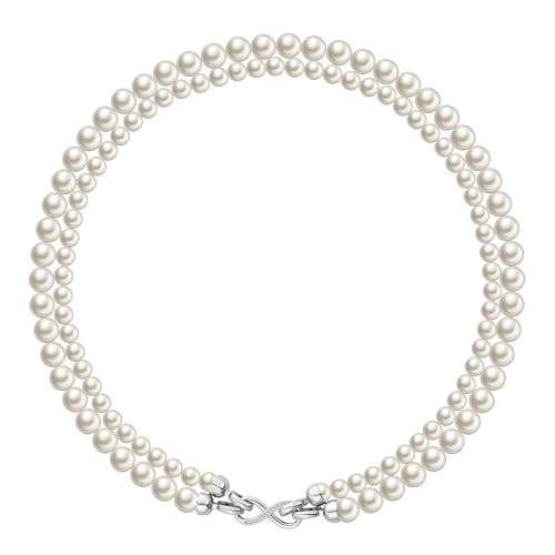 Layered Pearl Necklace for Women Pearl Choker Chain Necklaces - style: Layered