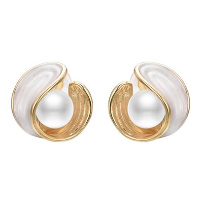 White Enamel Knot Clip On Earrings for Women Love Knot Jewelry