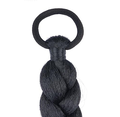 LyoRuSi Black Ponytail Extension 2 Pack Braid Ponytail Extension with Tie | 26 Inch Long Braided Ponytail Extension, Straight Sleek Wrap Around Braid Hair Extensions Ponytail - color: Black#, size: 26 Inch（Pack of 2）