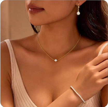 YADOCA Gold Pearl Jewelry Set for Women Bride Bridal Bridesmaid jewelry | 16K Gold Plated Pearl Layered Choker Necklace Earring Bracelets Set Dainty Wedding jewelry Set Gifts - style: Style-B