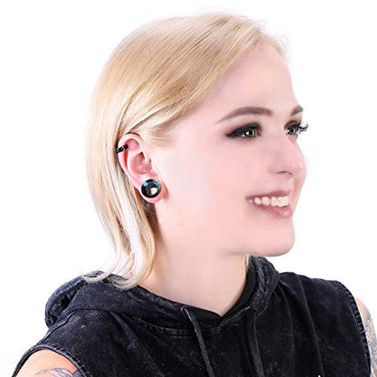 WBRWP 48/32/24/22/20/16/12pcs Ear Tunnels and Plugs - Double Flared Hollow Hard/Soft Silicone Ear Gauges - Ear Expander Stretcher Body Piercing Jewelry 8g-1" - color: 22pcs soft(thin) soft shining silicone set