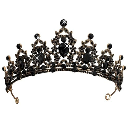 Kamirola - Queen Crown and Tiaras Princess Crown for Women Crystal Headbands for Bridal, Princess for Wedding and Party - color: Black