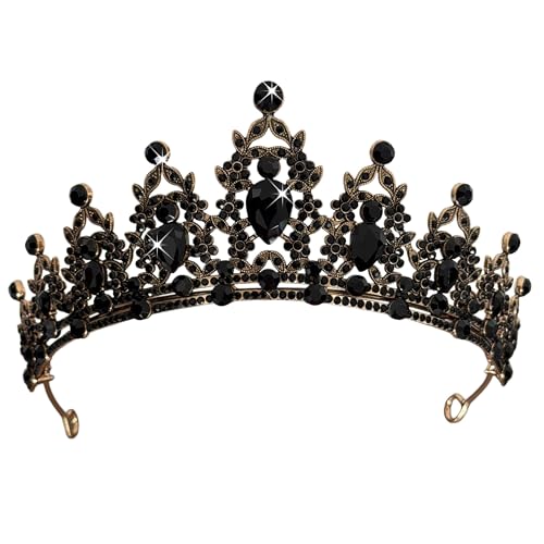 Kamirola - Queen Crown and Tiaras Princess Crown for Women Crystal Headbands for Bridal, Princess for Wedding and Party - color: Black