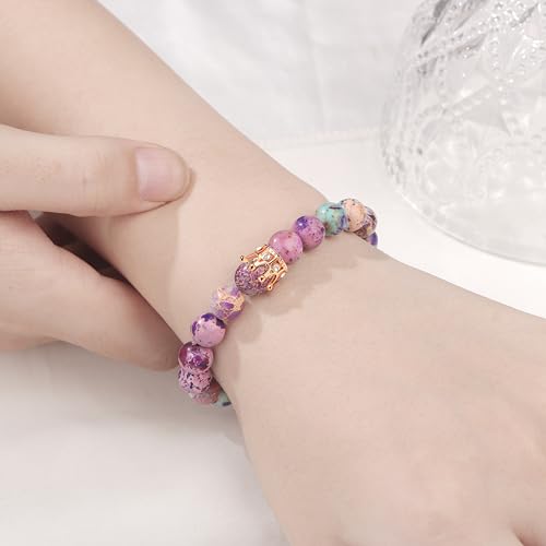 JoycuFF Woman Birthday Gifts Idea Friendship Gifts For Women Best Friends Besties Aunt Female Mom Daughter Granddaughter Gf Anniversary Christmas Graduation Healing Stone Crown Gifts For Her - style: 1.Daughter Gift-Colorful Imperial Jasper