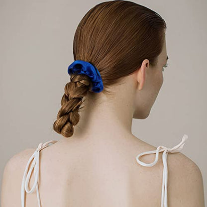 16 Pacs Satin Scrunchies Bridesmaid Proposal Gifts Hair Ties Scrunchies for Women Girls Bachelorette Party Favors(Royal blue) - color: royal blue