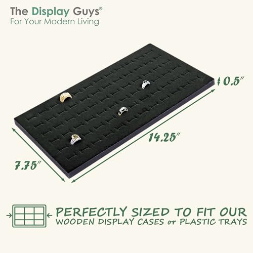2-Pack 72-Ring Holders Velvet Foam Padding Jewelry Inserts - Tray/Case Liners - Retail Display, Storage (Black) by The Display Guys - color: Black, size: Ring Slots - 72