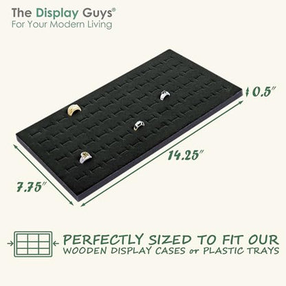 2-Pack 72-Ring Holders Velvet Foam Padding Jewelry Inserts - Tray/Case Liners - Retail Display, Storage (Black) by The Display Guys - color: Black, size: Ring Slots - 72