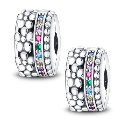 Pandach 925 sterling silver Clip Spacer Charm for Bracelet Clip Lock Stopper Bead Spacer European Openable Beads 2Pcs - style: 2-PAC651