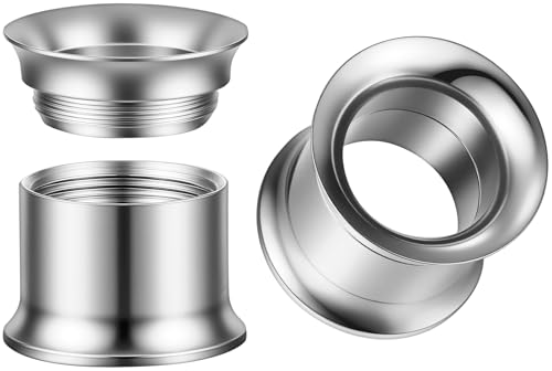 Surigcal Stainless Steel Ear Gauges Tunnels - Internally Threaded Plugs For Ears - Internally Threaded Ear Gauges For Men Women - Double Flare Internal Thread Screw-Fit Gauge Flesh Tunnel Earrings - color: Steel, size: 10mm (00g)