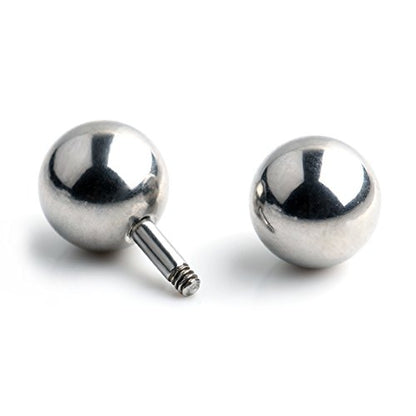 316L Surgical Steel 6mm 8mm 10mm Big Balls Externally Threaded Straight Barbell 14G 12G - style: 14G Length: 1/6" (4mm) w 6mm Balls