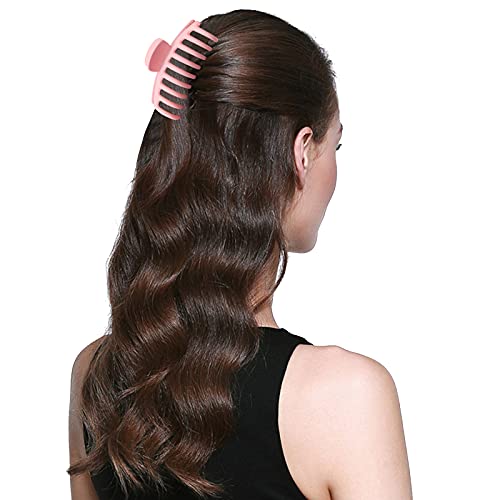 2 Pack Big Hair Claw Clips Nonslip Large Claw Clip for Women and Girls Hair,Strong Hold Grips Hair Accessories 4 Inch (Pink) - color: Pink