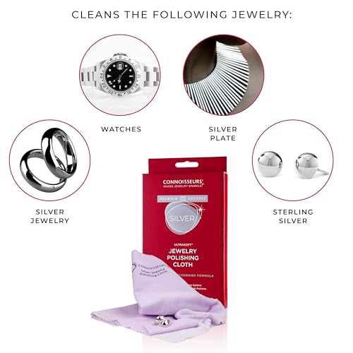 CONNOISSEURS - Extra Large Polishing Cloth Bundle - (2 Pack) 14x14 Inches | Premium Edition - For Silver & Gold Jewelry - Ultrasoft Fabric with Anti-Tarnish Formula - style: 14 x 14 Inches - 2 Cloth - Silver and Gold