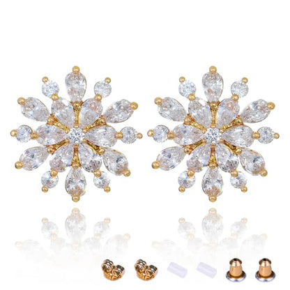 Earrings Holy Stud Earrings for Girls/Women, Sliver Gold Wedding Earrings for Bridesmaids - color: Snowflake|Gold