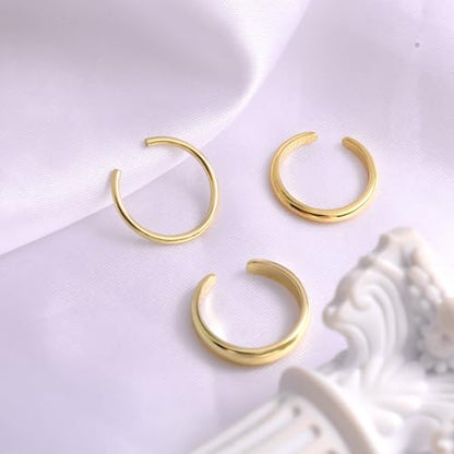 Mikovivi 3pcs Adjustable Toe Rings, Thin Open Band Toe Rings Elegant Summer Beach Foot Jewellery for Woman - color: Gold