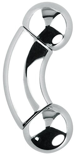 Forbidden Body Jewelry Curved Barbell Piercing Jewelry - 00GA-16GA Silver Eyebrow Piercing - Surgical Steel Snake Eye Frog Eyes Tongue Rings & Belly Rings for Women (6/14mm Bar, 3/12mm Balls) - style: 00GA, 12mm Length, 12mm Balls