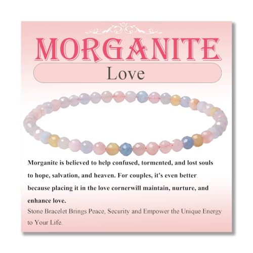 MASSIVE BEADS Natural Genuine Gemstone Beads Healing Crystal Chakra Reiki Jewelry Faceted Round Beads Bracelets 3mm - color: Morganite