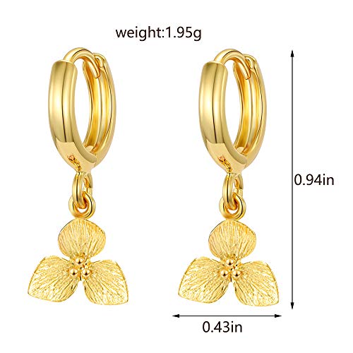 XYJZXY Gold Huggie Small Hoop Earrings with Charm Personalized Snake/Evil Eye/Star/Cross/Lock/Key 18k Gold Plated Crystal Drop Dangle Earrings for Women - style: Flower