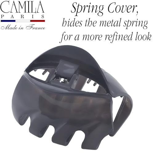 Camila Paris CP3629 French Octopus Hair Clip, 2.5" Small Claw Clips for Thick Hair, Girl Octopus Claw Clip for Women, Strong No-Slip Grip, Wide Jaw Clips for Women, Made in France - color: Grey 2.5"