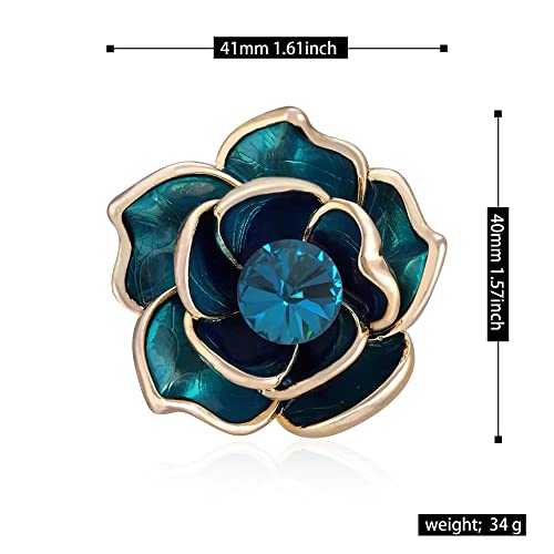 Women Camellia Flower Pearl Enamel Brooch Pins for Ladies Jewelry Fashion - color: B