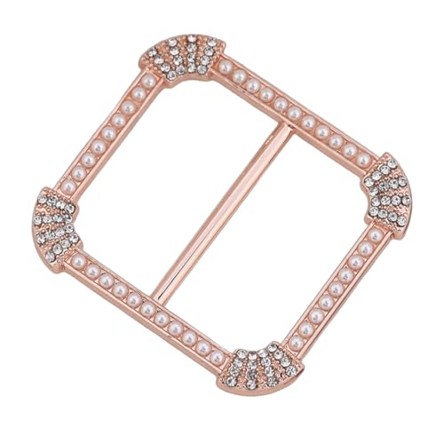 CZ Silk Scarf Square Ring Clip Pin for Women Fashion Crystal Shell Pearls Embellished Shirt Ties Clips Chic Waist Clothes Corner Slide Clasp Pin Dress Accessories Jewelry - color: Rose Gold-Toned