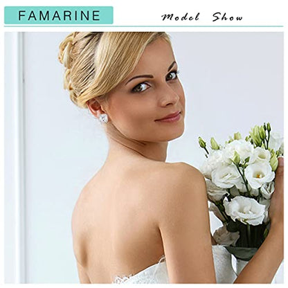 FAMARINE CZ Clip on Earrings for Women Clip Earring Non-pierced Earrings - style: Square
