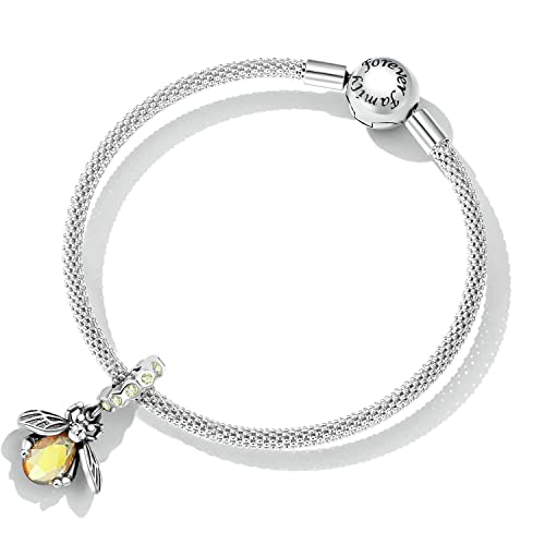 Animal Charms for Bracelets 925 Sterling Silver Bead Charms Bee Butterfly Fox Charm Fits Bracelets and Necklaces Cute Charms for Women - color: Bee