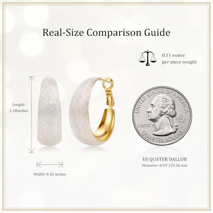 Sonateomber Gold Chunky Crystal Hoop Earrings for Women, Trendy Statement Sparkly CZ Rhinestone Thick Open Hoops Earings Hypoallergenic Wedding Prom Everyday Accessories Fashion Jewelry Gift - color: Gold White