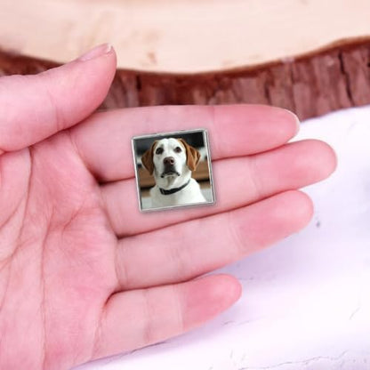 Custom Pins with Logo - Customized Buttons for men Women Customized pin - color: Square and Silver