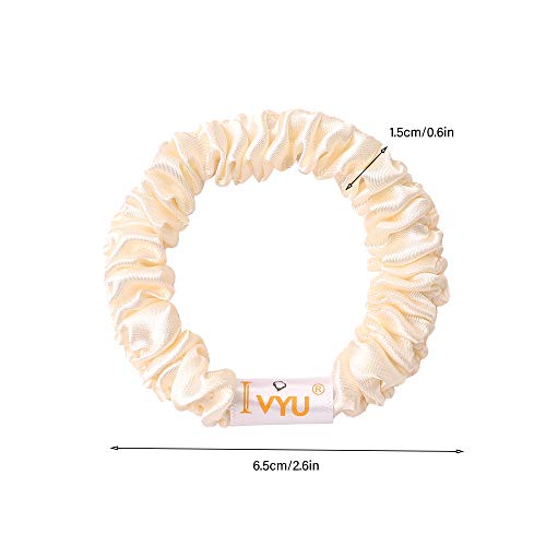 Scrunchies Silk Satin Hair Ties - Small Mini Thin Elestics Ponytail Holder Hair Bands Skinny Scrunchy For Thick Curl Hair No Crease Hair Ties Soft Accessories No Hurt Your Hair for Women and Girls | Ponytail Holder, For Thick Curl Hair, No Crease, Soft Ac