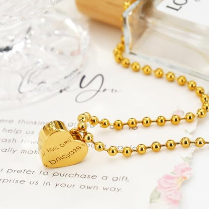 Chunky Gold Necklace for Women, 18K Waterproof Heart Necklace Statement Necklace Gold Charm Necklace Chunky Jewelry Paperclip Chain Choker Gift for Women - style: Gold Plated 3D Heart