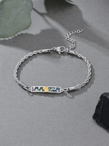 Waves/Tree of Life/Mushrooms/Moon Phase/Butterfly/Hummingbird Bracelet/Anklet 925 Sterling Silver Adjustable Abalone Shell Bar Bracelet/Anklet Summer Jewelry Gifts for Women - color: Mushrooms, size: Bracele 7"+2"