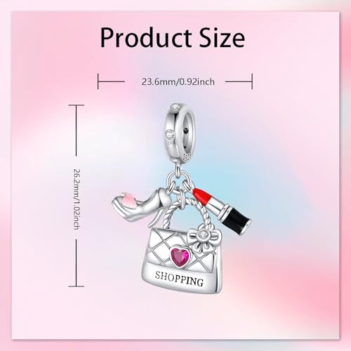 Bible Family Mom Wife Love Heart Dangle Charm 925 Sterling Silver Charms fits Bracelets and Necklace Pendant Bead Charms Jewelry Present for Women Family Friends - style: Love Shopping Charm