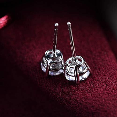 925 Sterling Silver Earrings, Cubic Zirconia Stud Earrings, Diamond Stud Earrings for Women - color: Sterling Silver Screw Back Earrings - 4mm 5mm 6mm