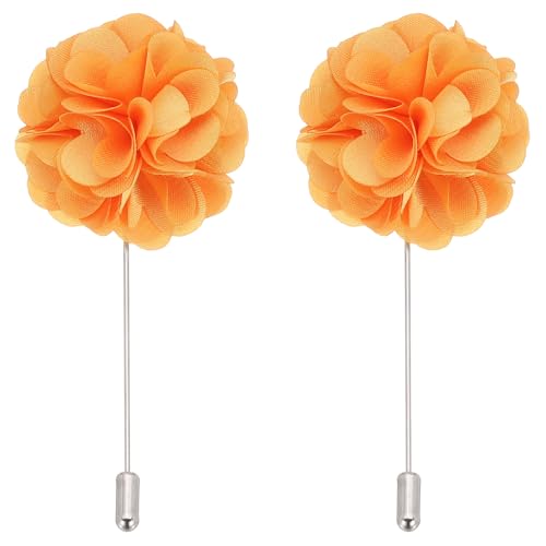 PATIKIL Flower Boutonnieres Pin, Lapel Pin for Men Camellia Flower for Suit Wedding Graduation Anniversary Graduation Outfit Accessories - color: Yellow