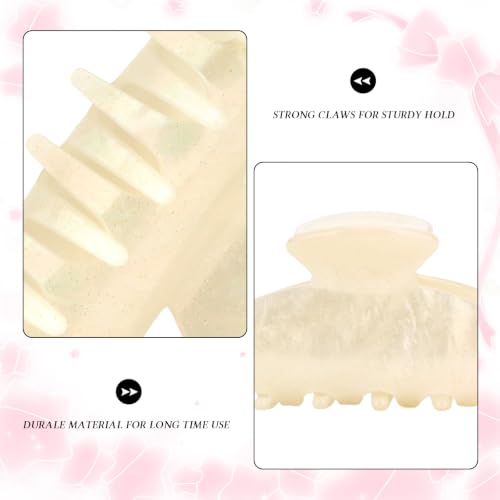 2Pcs Hair Claw Clips for Women Hair Accessories Daily Gift - color: Pink and Cream Yellow