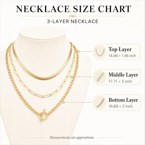 Gold Neklace Stack Dainty Gold Herringbone Necklace for Women Layered Paperclip Chain Necklaces Rhinestone Drop Simple Jewelry Gifts for Women - color: B1:3pcs
