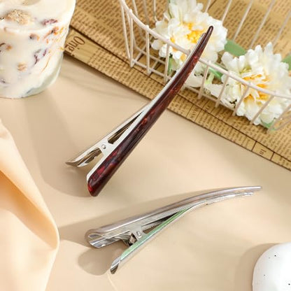3pcs Acrylic Hair Clips Set for Women, Long Large Hairpin Barrettes in Pink, Coffee, and Cream, Decorative Hair Accessories for Styling and Everyday Use