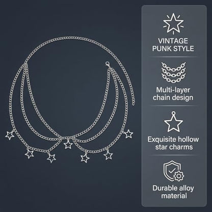 Waist Chain for Women - Silver Body Chain Crystal Body Jewelry, Stylish Adjustable Belt for Summer Beach Bikini Rave Festival Outfit Accessories - color: Silver-3