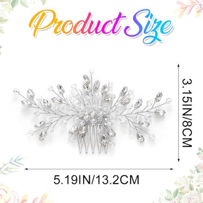 Crystal Bride Wedding Hair Comb Silver Rhinestone Bridal Hair Pieces Clip Hair Accessories for Women and Girls (A-silver) | Silver Bride Hair Clip Crystal Bridal Hair Piece Accessories - color: A-silver